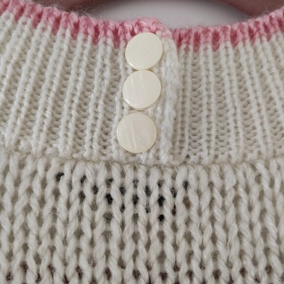 VINTAGE Impromptu White Chunky Knit Long Sleeve Sweater Size 36 - Picture 4 of 5